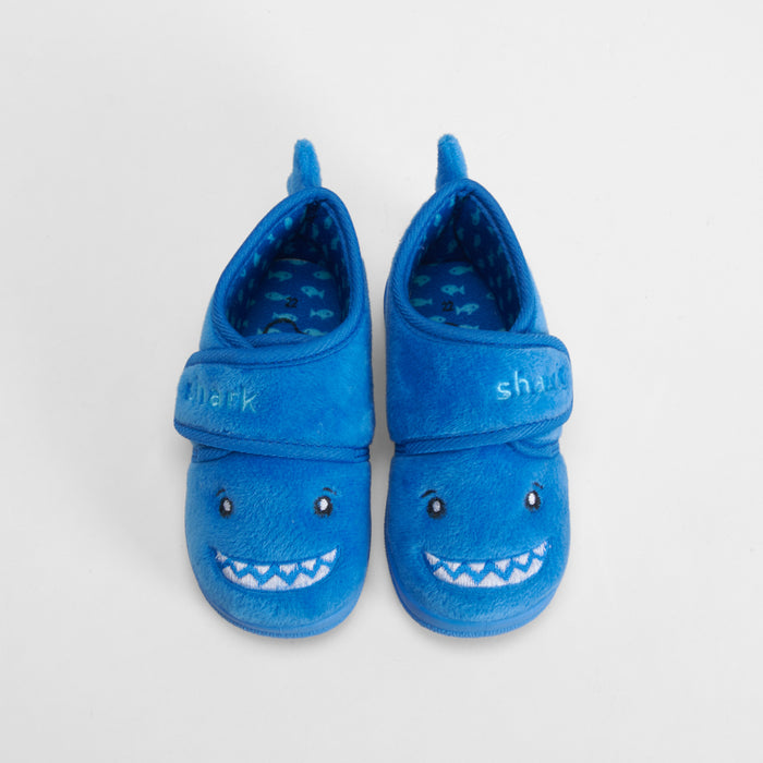Zapatilla de casa cierre velcro bebé azul OLYNE