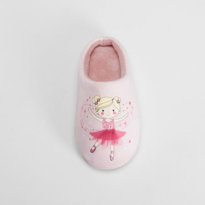 Zapatilla de casa dibujo bailarina rosa OLYNE