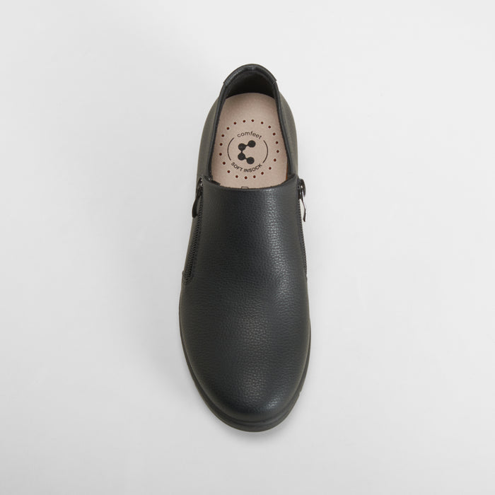 Zapato confort con cremallera negro COMFEET