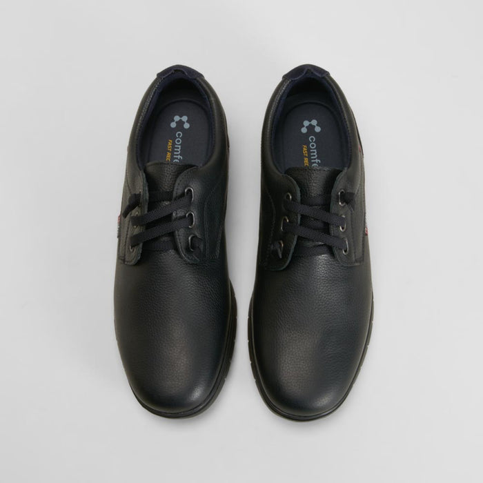 Zapato elástico piel negro COMFEET