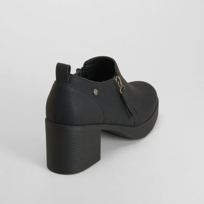 Zapato tacón negra cremallera SENDA ROAD